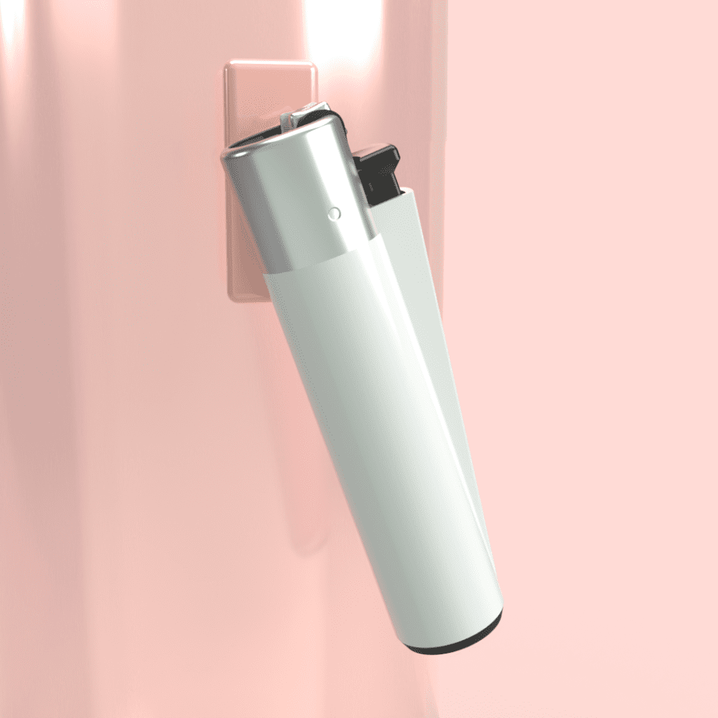 Pink Maglet with lighter attached, front view.