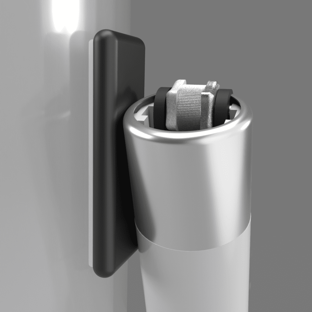 Black Maglet with lighter attached, side view.